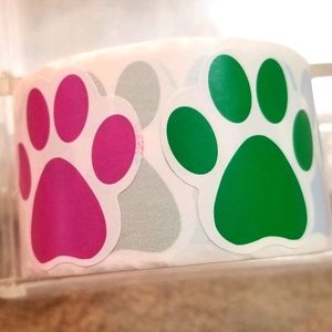600 5" paw print stickers